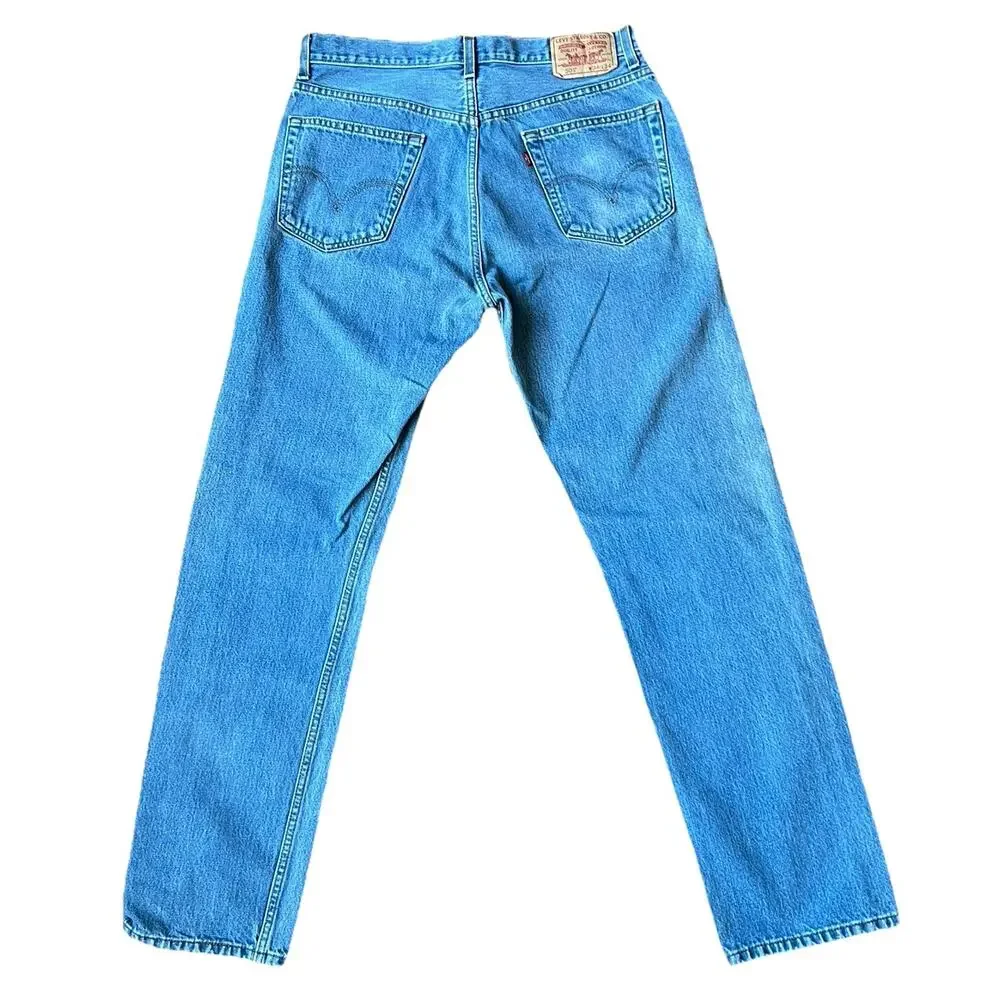 Vintage Levis 505 Jeans Mens 34x34 Reg Straight Blue Denim 2005 Y2K 100% Cotton